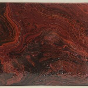 Crimson Waves Abstract Canvas Art